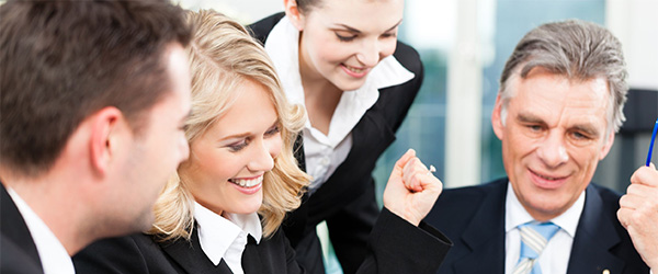 Business colleagues have a successful meeting